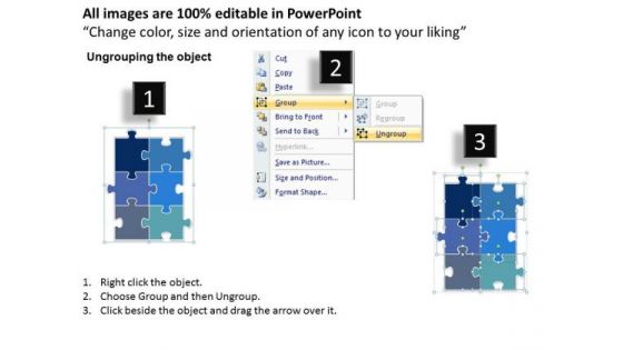 Business Diagram Rectangular Jigsaw Puzzle Chart Sales Diagram