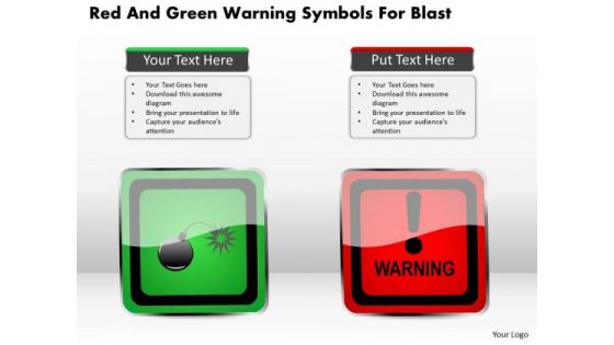Business Diagram Red And Green Warning Symbols For Blast Presentation Template Business Diagram Red And Green Warning Symbols For Blast Presentation Template