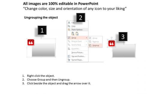Business Diagram Red Quotes With Text Box For Business Data Presentation Template