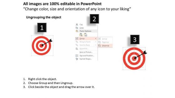 Business Diagram Red Target With Arrow For Strategic Planners Presentation Template