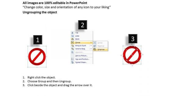 Business Diagram Red Warning Mark For Forbidden Area Presentation Template