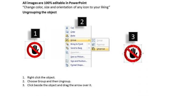 Business Diagram Red Warning Sign For Do Not Touch Presentation Template