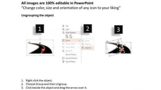 Business Diagram Road With Flags Road Mapping Presentation Template