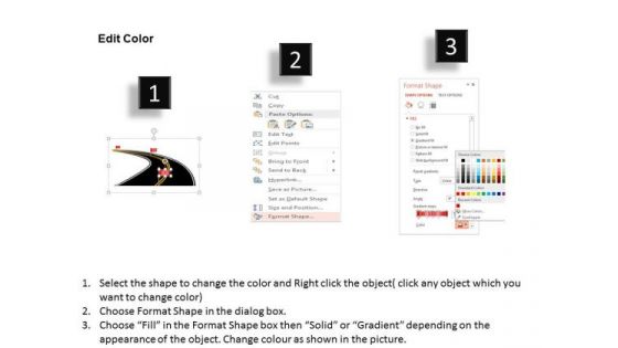 Business Diagram Road With Flags Road Mapping Presentation Template