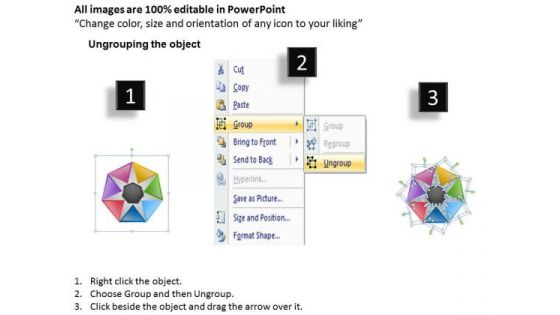 Business Diagram Segment Templates Donut 7 Stages Marketing Diagram