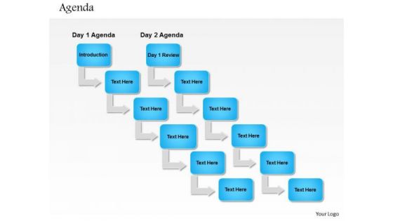 Business Diagram Sequential Flow Of Daily Agenda For Process Flow Presentation Template