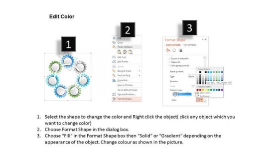 Business Diagram Seven Gears Circular Process Diagram Presentation Template