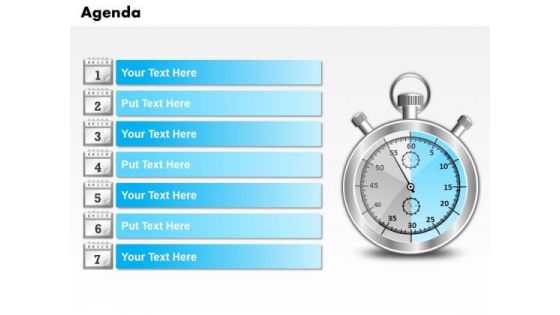 Business Diagram Seven Staged Agenda For Time Management Presentation Template