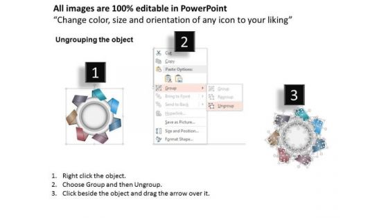 Business Diagram Seven Staged Circular Ribbon Text Box Diagram Presentation Template