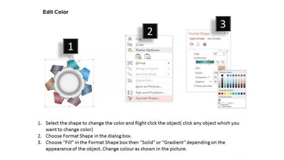 Business Diagram Seven Staged Circular Ribbon Text Box Diagram Presentation Template