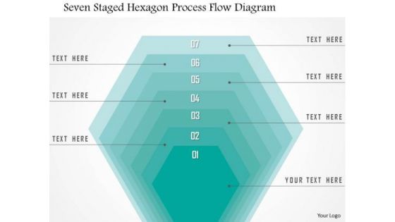 Business Diagram Seven Staged Hexagon Process Flow Diagram Presentation Template