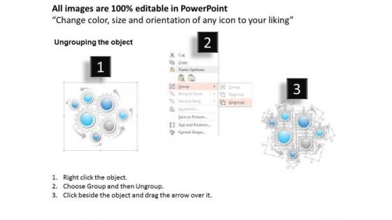 Business Diagram Seven Steps Gears Process Presentation Template