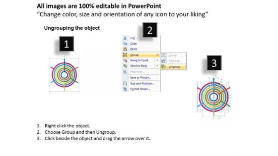 Business Diagram Six Arrows Web Circles For Market Strategies Presentation Template