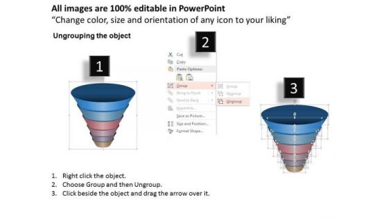 Business Diagram Six Options Funnel Process Presentation Template