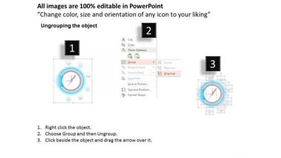 Business Diagram Six Points Text Display With Compass Diagram Presentation Template