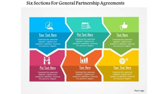 Business Diagram Six Sections For General Partnership Agreements Presentation Template