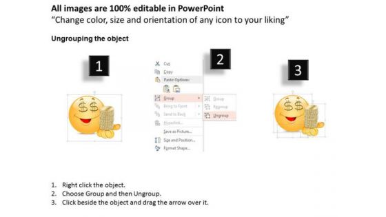 Business Diagram Smiley With Dollars Sign Diagram PowerPoint Ppt Presentation