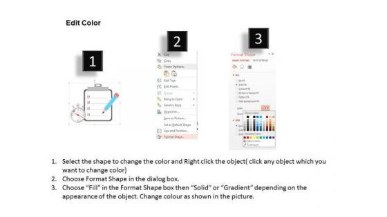 Business Diagram Stopwatch With Checklist For Planning Presentation Template