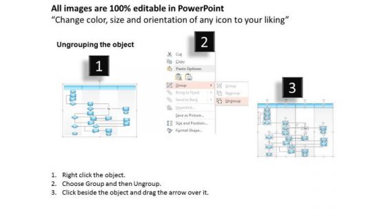 Business Diagram Swimlane Flowchart Showing Computer Maintenance Presentation Template