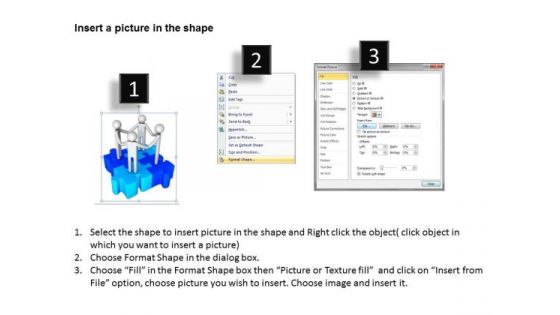 Business Diagram Templates 3d Men Unity Holding On Puzzle PowerPoint Slides
