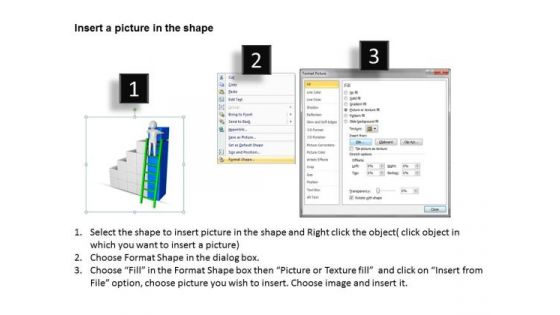 Business Diagram Templates Ladder Blue PowerPoint Ppt Backgrounds For Slides