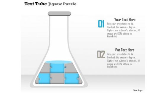 Business Diagram Test Tube Jigsaw Puzzle Conceptual Presentation Template