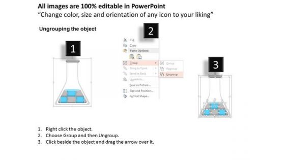 Business Diagram Test Tube Jigsaw Puzzle Conceptual Presentation Template