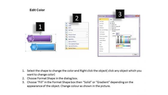 Business Diagram Text Box 2 Step Strategy Diagram