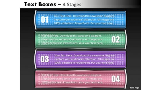 Business Diagram Textbox 4 Stages Sales Diagram