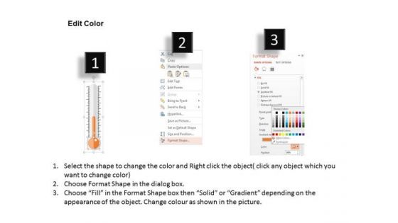Business Diagram Thermometers For Competitive Analysis Presentation Template