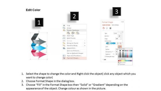 Business Diagram Three Arrows As Business Stages Presentation Template