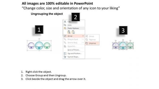 Business Diagram Three Circles With Lock For Safety Presentation Template