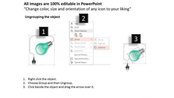 Business Diagram Three Colorful Bulbs For Idea Generation Presentation Template
