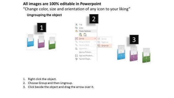 Business Diagram Three Colorful Folders To Present Information Presentation Template