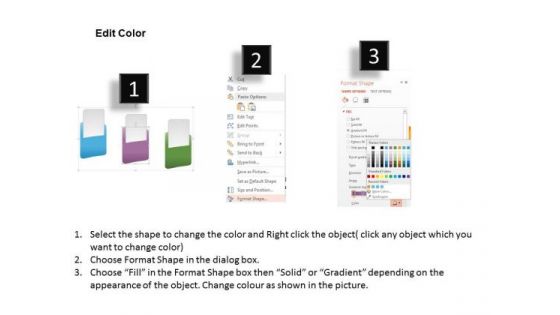 Business Diagram Three Colorful Folders To Present Information Presentation Template