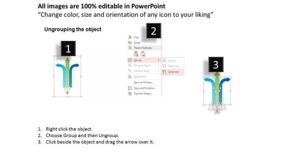 Business Diagram Three Different Directional Arrows In Pencil PowerPoint Template