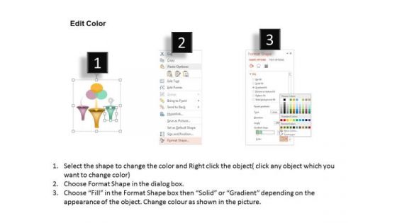 Business Diagram Three Interconnected Funnel Diagram Presentation Template