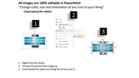 Business Diagram Three Linear Tags For Mobile Screen Presentation Template