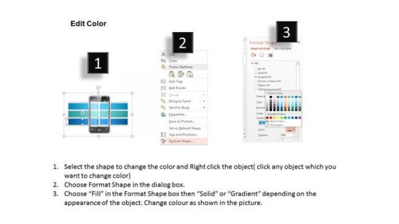 Business Diagram Three Linear Tags For Mobile Screen Presentation Template