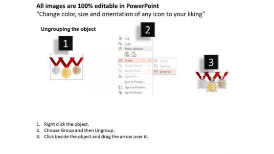 Business Diagram Three Medals For Winners Presentation Template