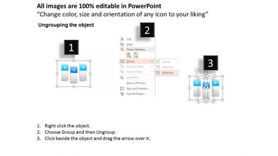 Business Diagram Three Points Agenda Vertical Text Bars Presentation Template