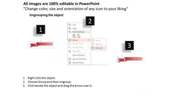 Business Diagram Three Ribbons With Numeric Fonts For Process Flow Presentation Template