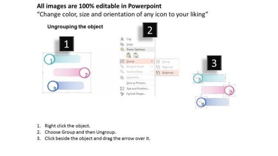 Business Diagram Three Staged Circular Data Text Boxes PowerPoint Template