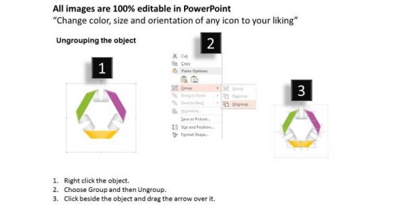 Business Diagram Three Staged Colorful Ribbon Design Presentation Template