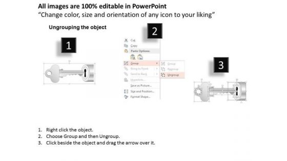 Business Diagram Three Staged Key Text Diagram For Data Representation PowerPoint Template
