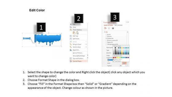 Business Diagram Three Staged Paint Rollers Style Text Boxes PowerPoint Template