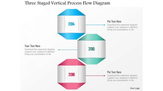 Business Diagram Three Staged Vertical Process Flow Diagram Presentation Template