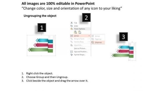 Business Diagram Three Steps Arrow Text Boxes Info Graphic Presentation Template
