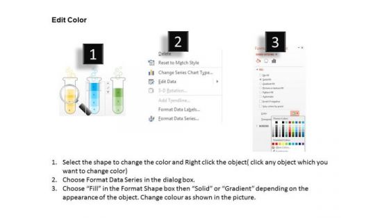 Business Diagram Three Test Tubes With Magnifier For Data Search PowerPoint Slide