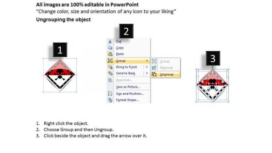 Business Diagram Three Warning Board For Different Hazard Presentation Template